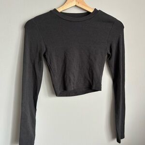 Zara Black Fitted Crop Top